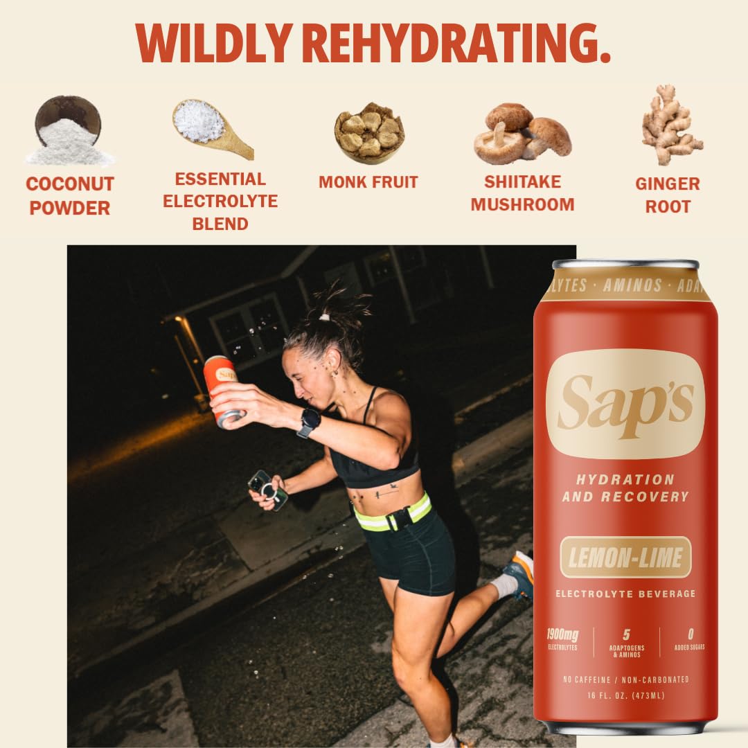Pouring SAPS Lemon Lime to highlight instant hydration and refreshing flavor.
