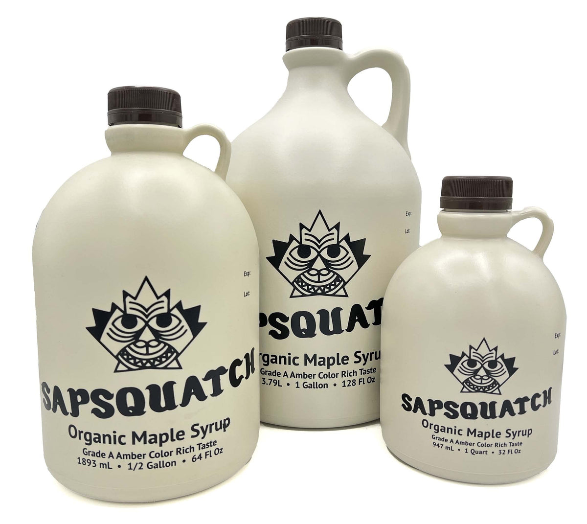 Sapsquatch Organic Maple Syrup USA-made glass jar on shelf