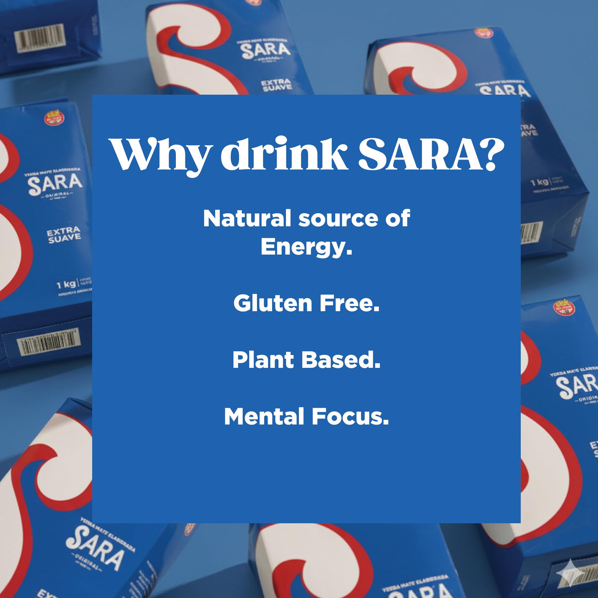 SARA Uruguayan origin yerba mate emphasizing authentic taste from traditional harvests.