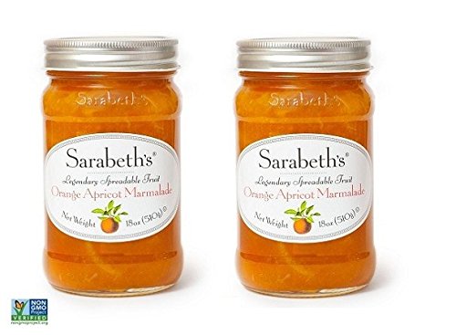 Sarabeth's orange-apricot marmalade jar front view, breakfast-ready