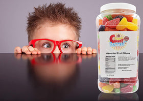 5-pound jar keeps fruit slices fresh for busy households.