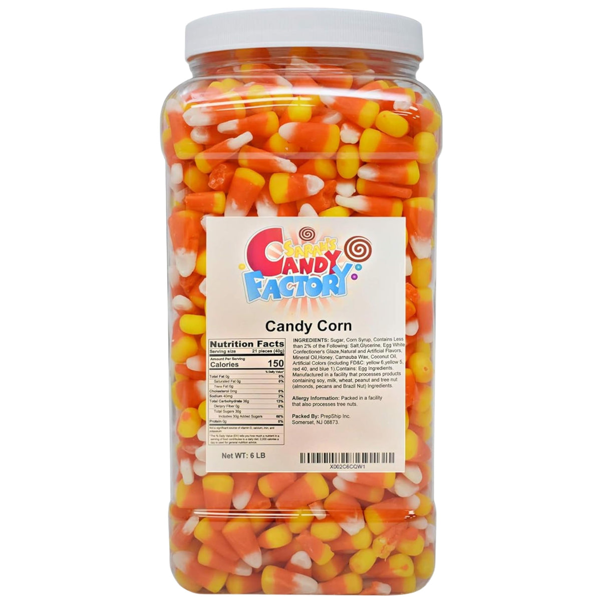 Sarah's Candy Factory candy corn jar 6lbs ready for sharing at parties