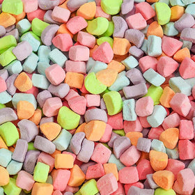 Sarah's Candy Factory dehydrated marshmallow bits as colorful cereal toppers.