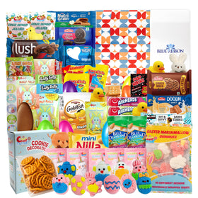 Sarah's Candy Factory Easter Snack Box front view, 72 count, ideal for gift baskets.