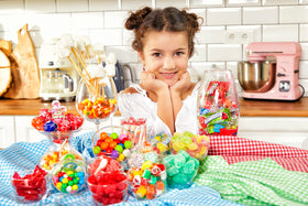 Sarah's Candy Factory peach rings in a sturdy jar for emergency kits