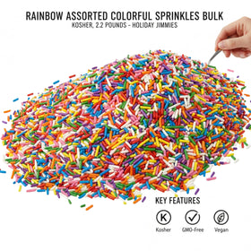 Sarah's Candy Factory multicolor jimmies brighten cakes, cookies, and ice cream toppings.