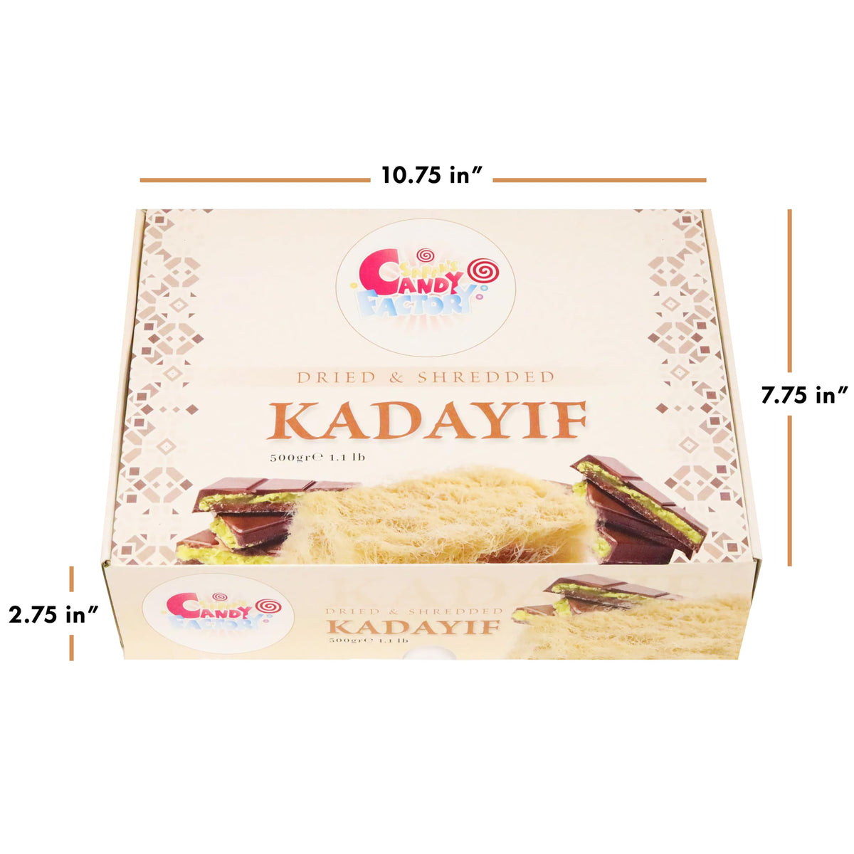 Sarah's Candy Factory knafeh dough raw sheets: versatile base for Middle Eastern pastries.