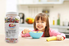 Sarah's Candy Factory marshmallow bits as cereal topping adding crunch.