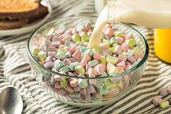 Sarah's Candy Factory marshmallow bits on cereals and hot chocolate.