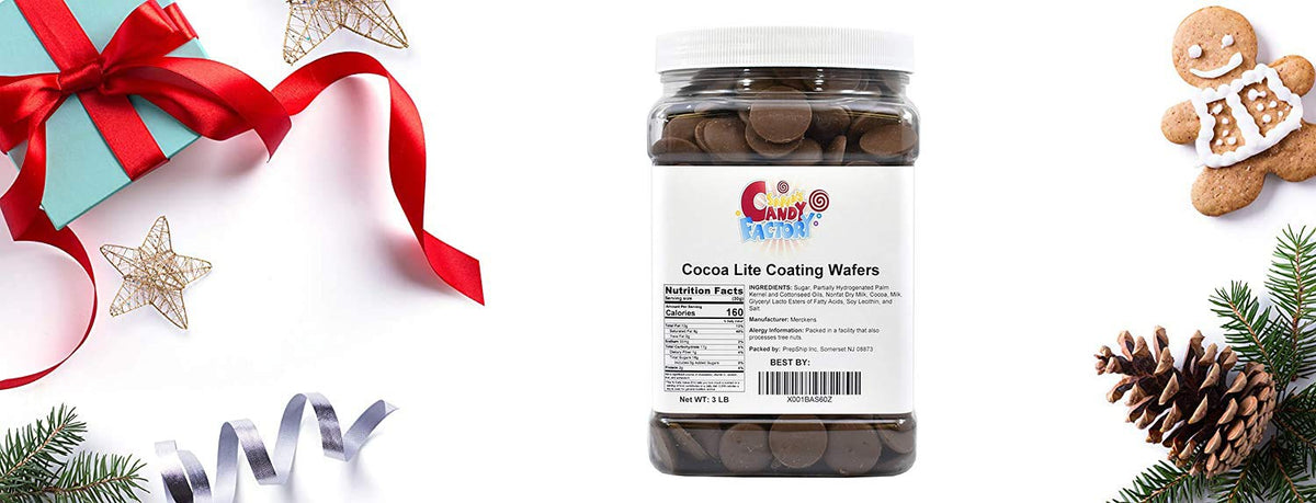 Merckens wafers in a bulk jar for party dessert prep