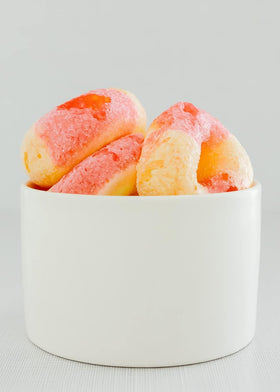 Sarah's Candy Factory peach rings for on-the-go snacking and travel