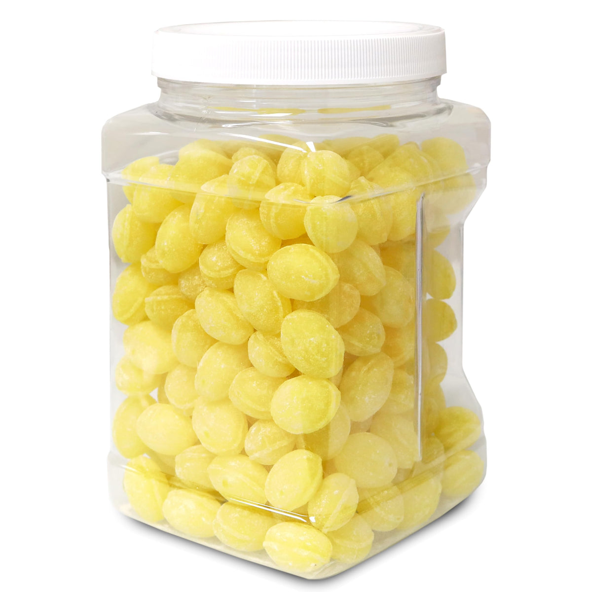 Sarah's Candy Factory lemon drops in a reusable jar for easy, fresh snacking