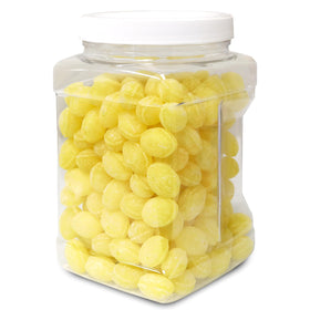 Sarah's Candy Factory lemon drops in a reusable jar for easy, fresh snacking