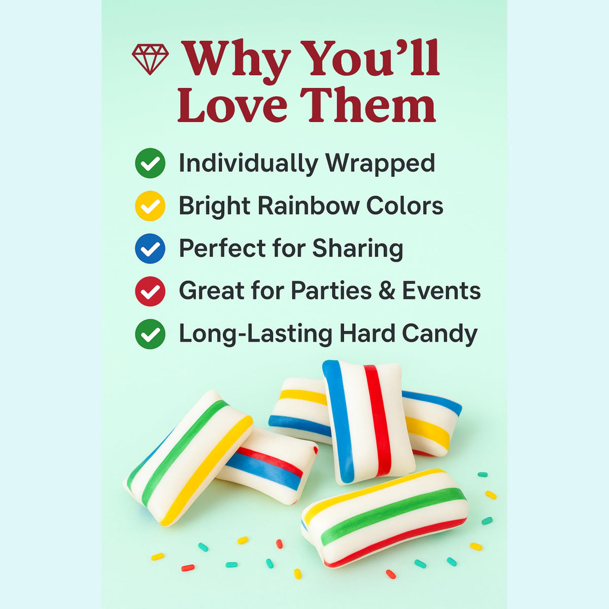 Sarahs Candy Factory sharing ready candies for home, work, or events.