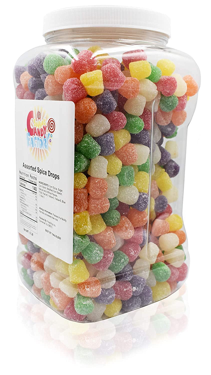 Sarah's Candy Factory spice drops texture close-up shows chewy consistency and vibrant flavors.