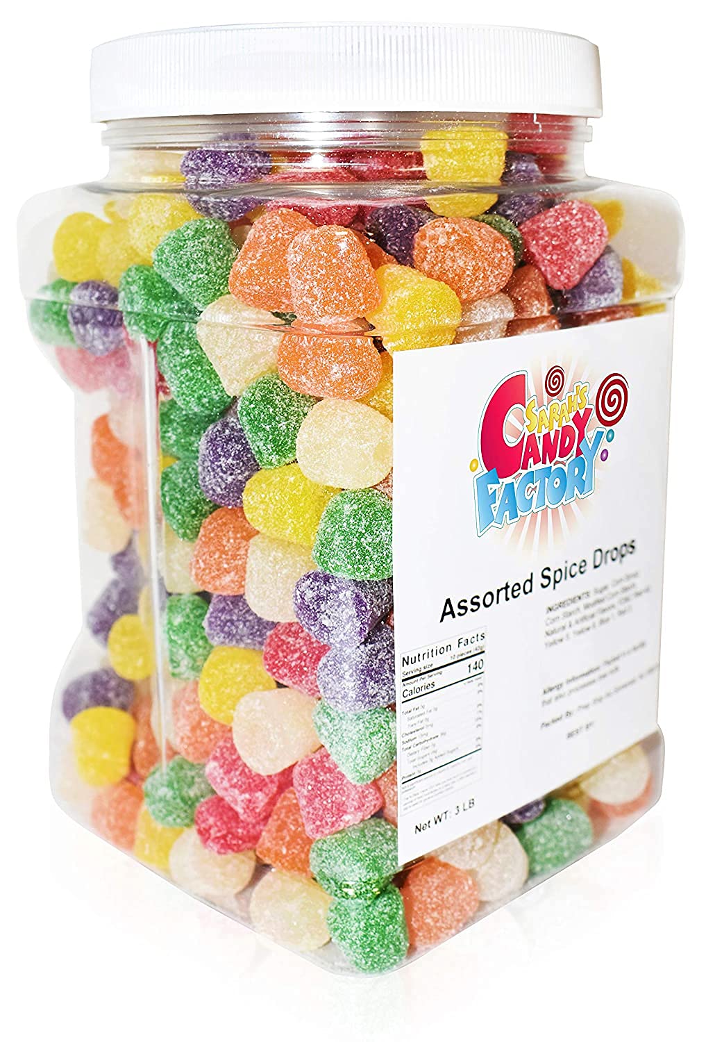 Sarah's Candy Factory spice drops close-up, chewy texture.