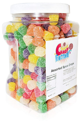 Sarah's Candy Factory spice drops close-up, chewy texture.