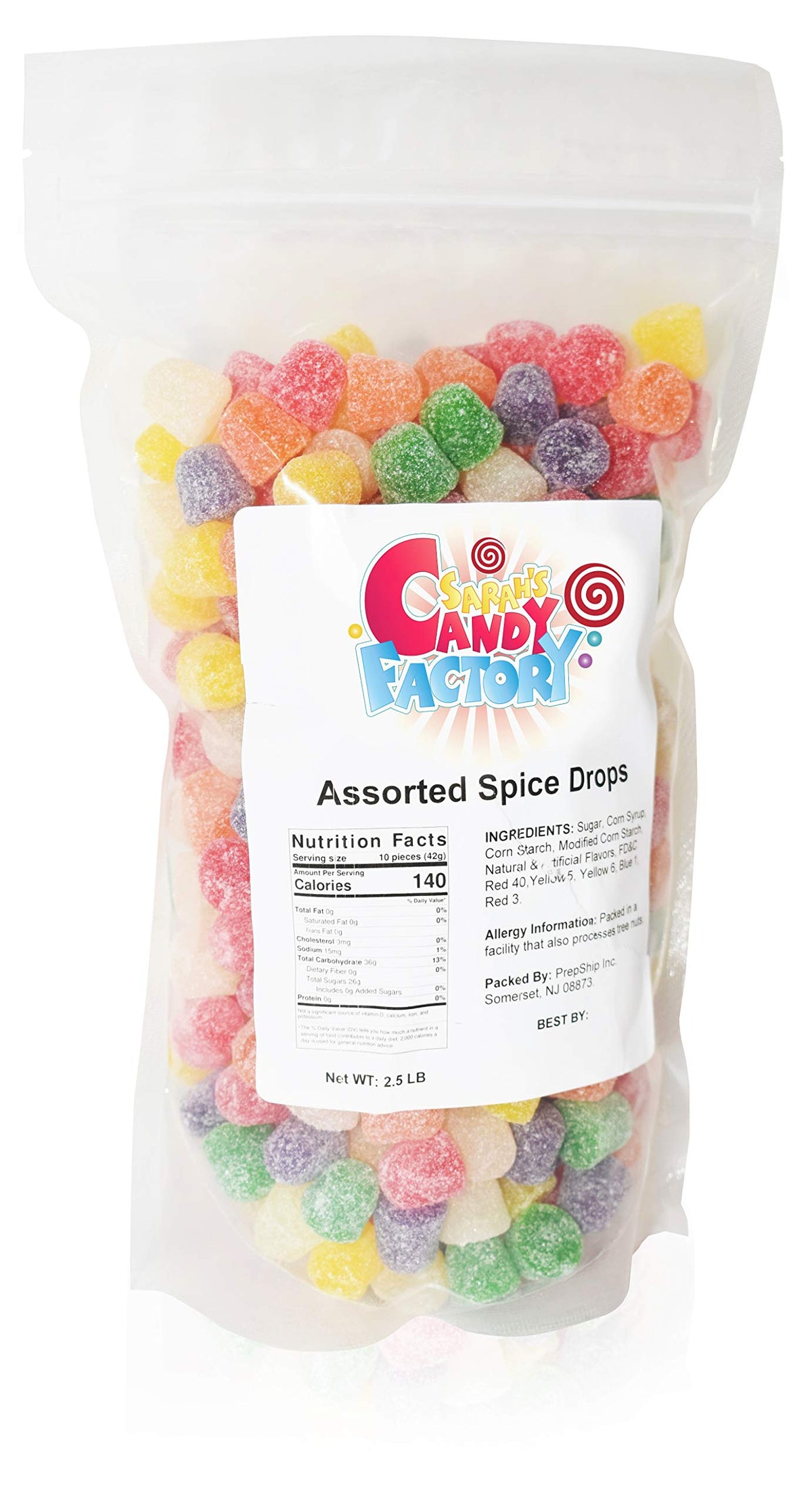 Sarah's Candy Factory assorted spice drops display a colorful variety for quick tasting.