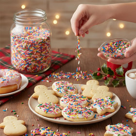 Sarah's Candy Factory toppings for ice cream and sundaes elevate visual appeal.