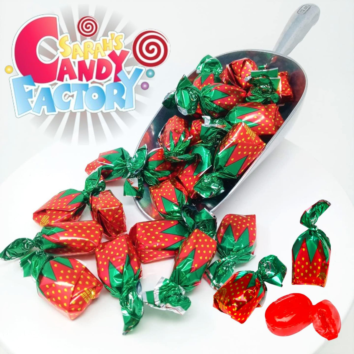 Sarah's Candy Factory gift-ready strawberry candy tray