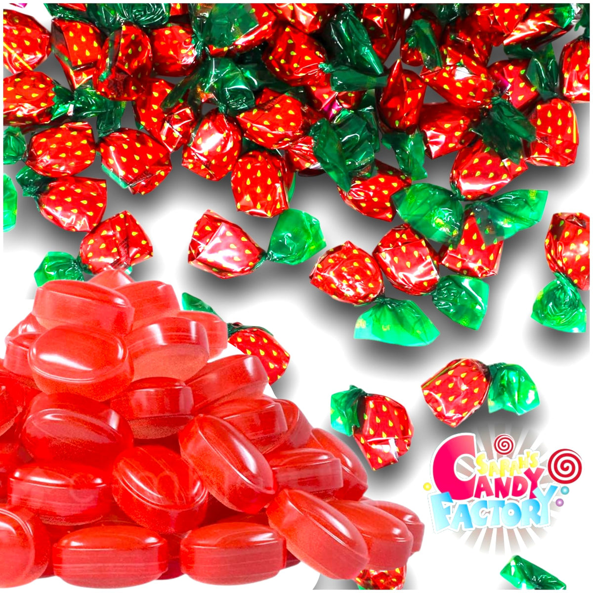 Sarah's Candy Factory resealable bag keeps strawberry candy fresh and ready