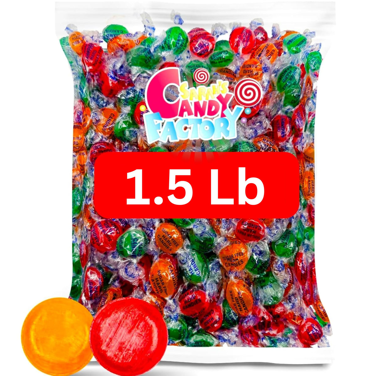 Sarah's Candy Factory assorted fruit hard candy close-up showing colors for gifts