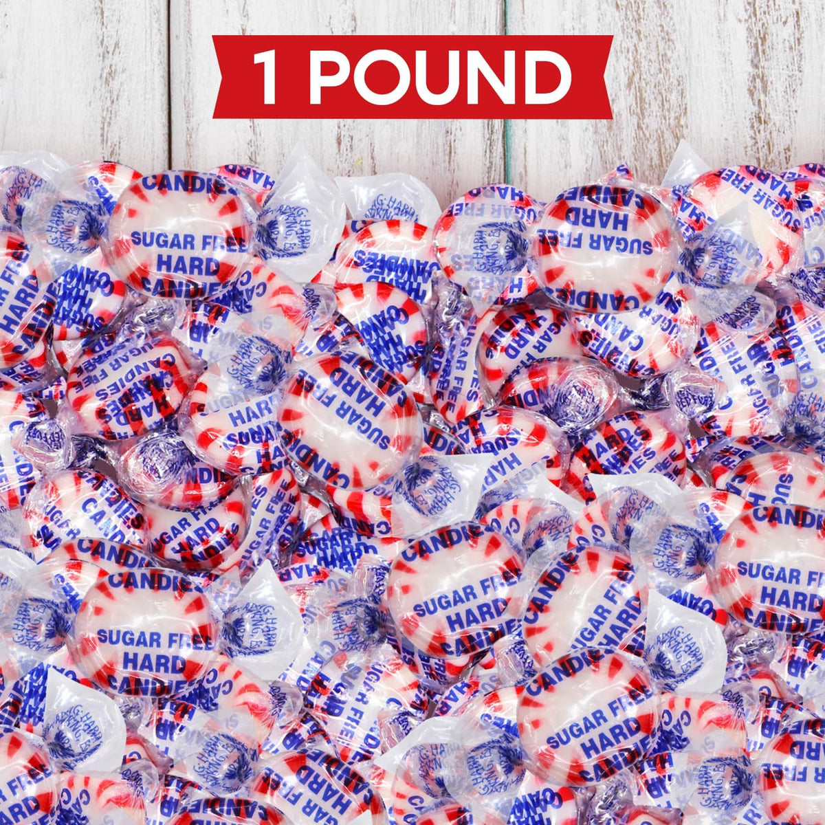 Holiday bowl becomes centerpiece with zero-sugar peppermint candies at gatherings.