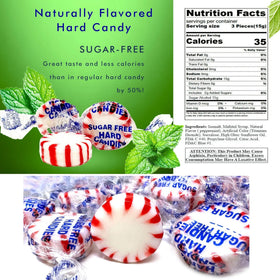 Sarah's Candy Factory resealable bag keeps peppermint mints fresh for on-the-go enjoyment.