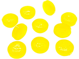 Sarah's Candy Factory sugar-free lemon drops bag closeup showing resealable freshness