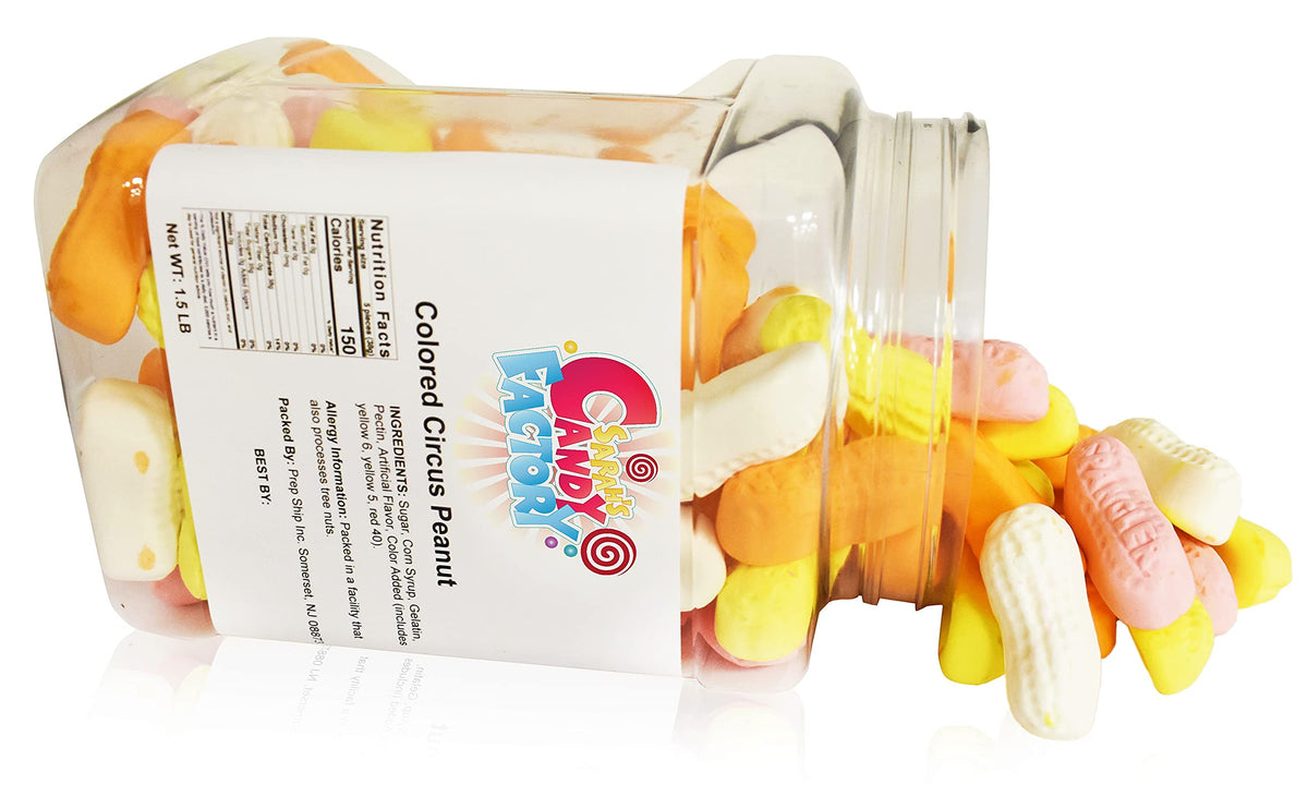 Sarah's Candy Factory trick-or-treat circus peanuts, kid-friendly Halloween snack.