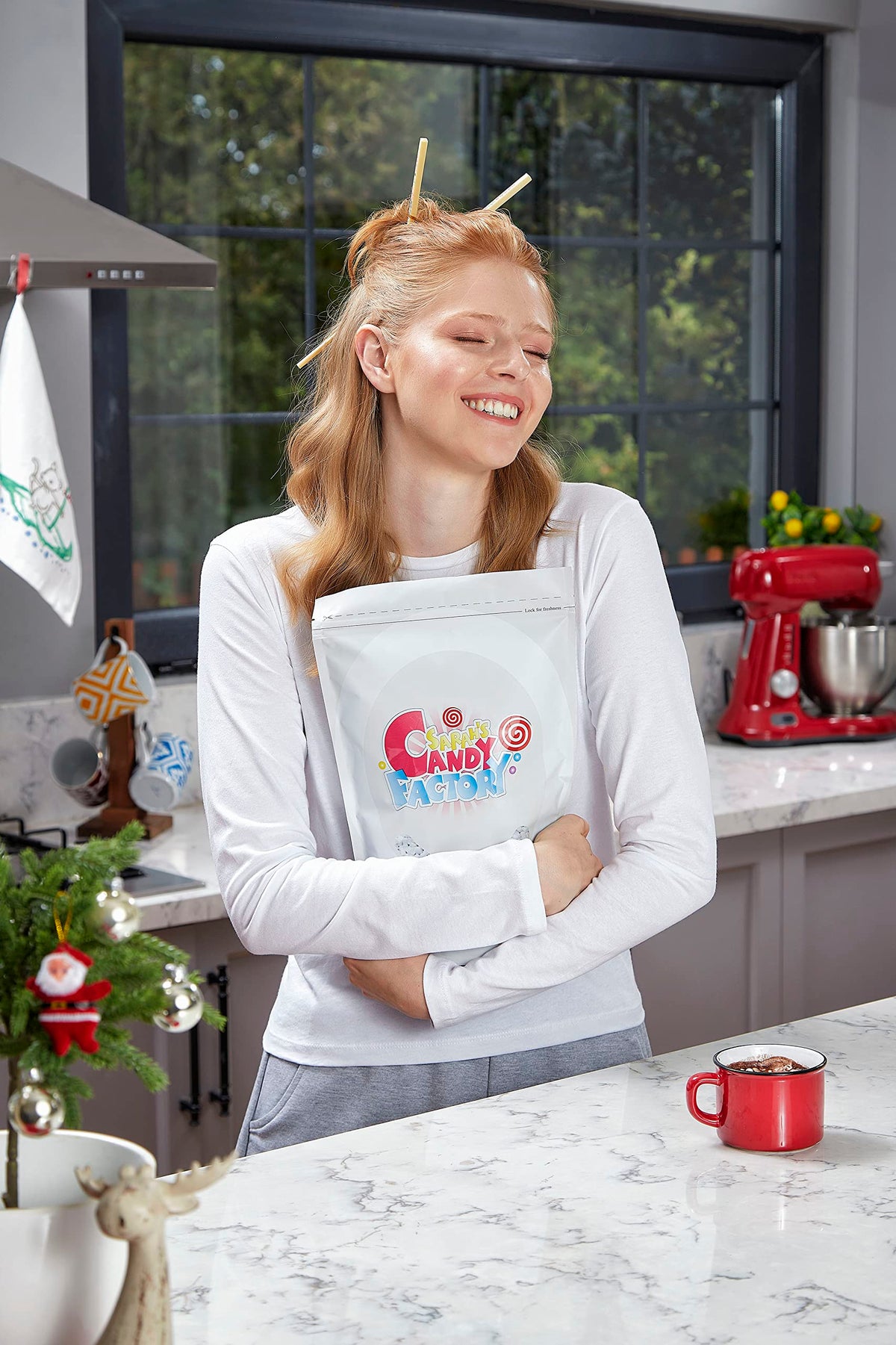 Sarah's Candy Factory vanilla mini dehydrated marshmallow bits on hot chocolate topping.