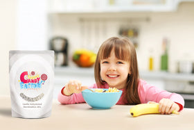 Sarah's Candy Factory vanilla mini dehydrated marshmallow bits add vanilla flavor to desserts.