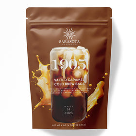 Sarasota 1905 Cold Brew Bags package front for easy overnight brew.