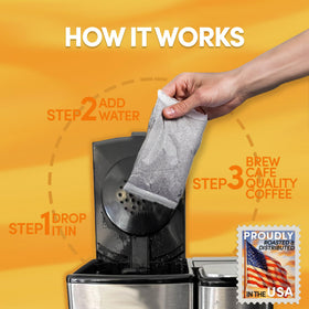 No loose filters and no mess with Sarasota Breakfast Blend filter packs