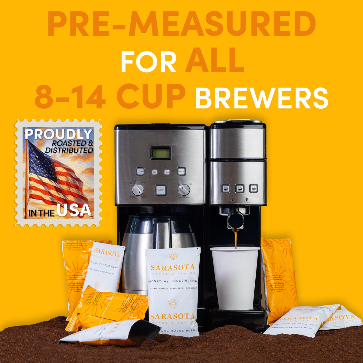 Individually wrapped Sarasota Breakfast Blend for peak freshness