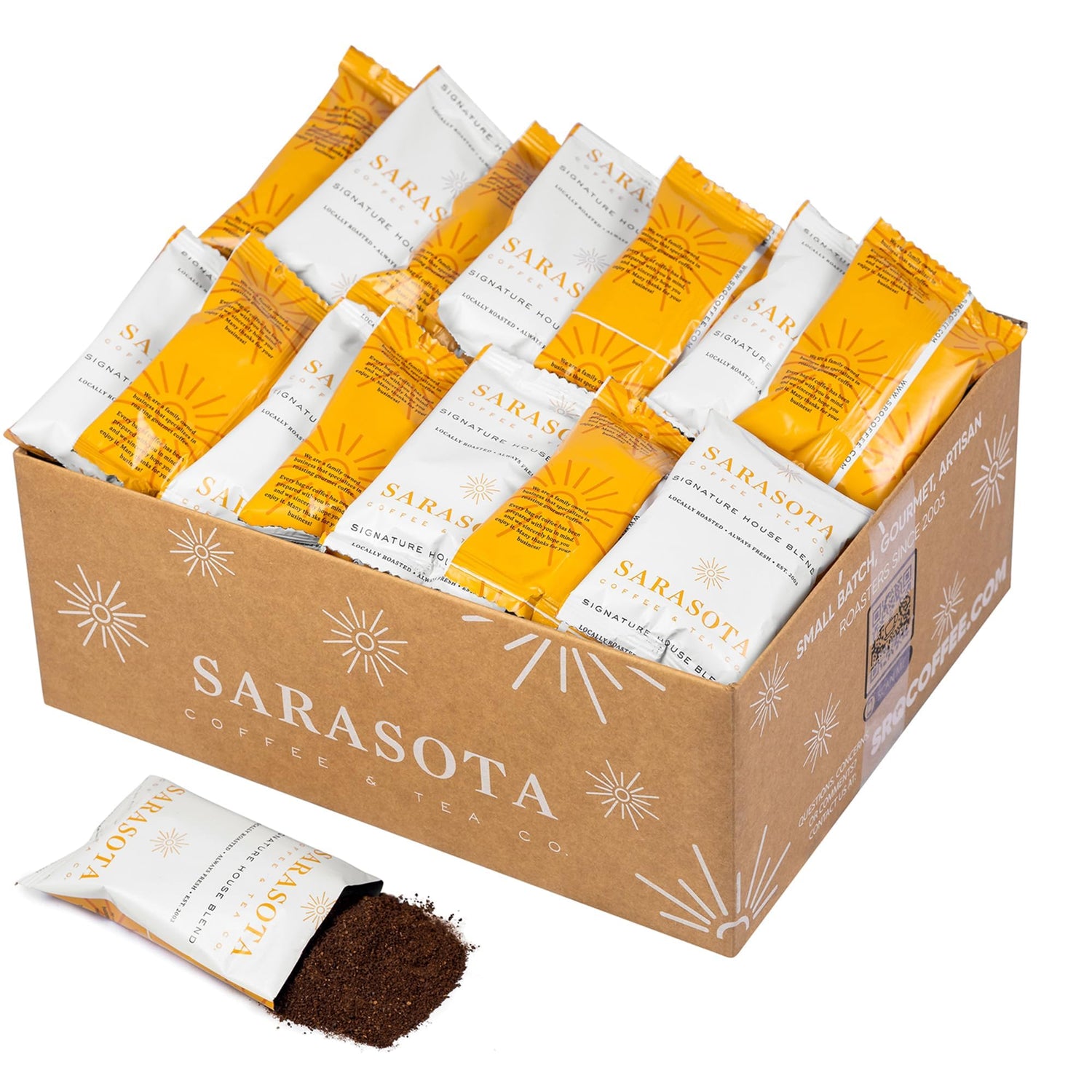 Sarasota Breakfast Blend packets—front view for quick, mess-free office coffee.