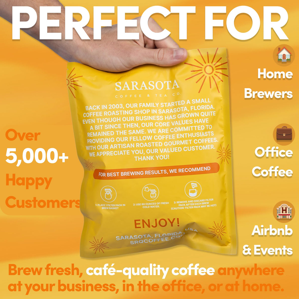Premeasured 10-12 cup brew, consistent flavor with every pot