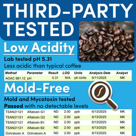 Sarasota Coffee mold-free select roast emphasizes clean, specialty-grade quality.