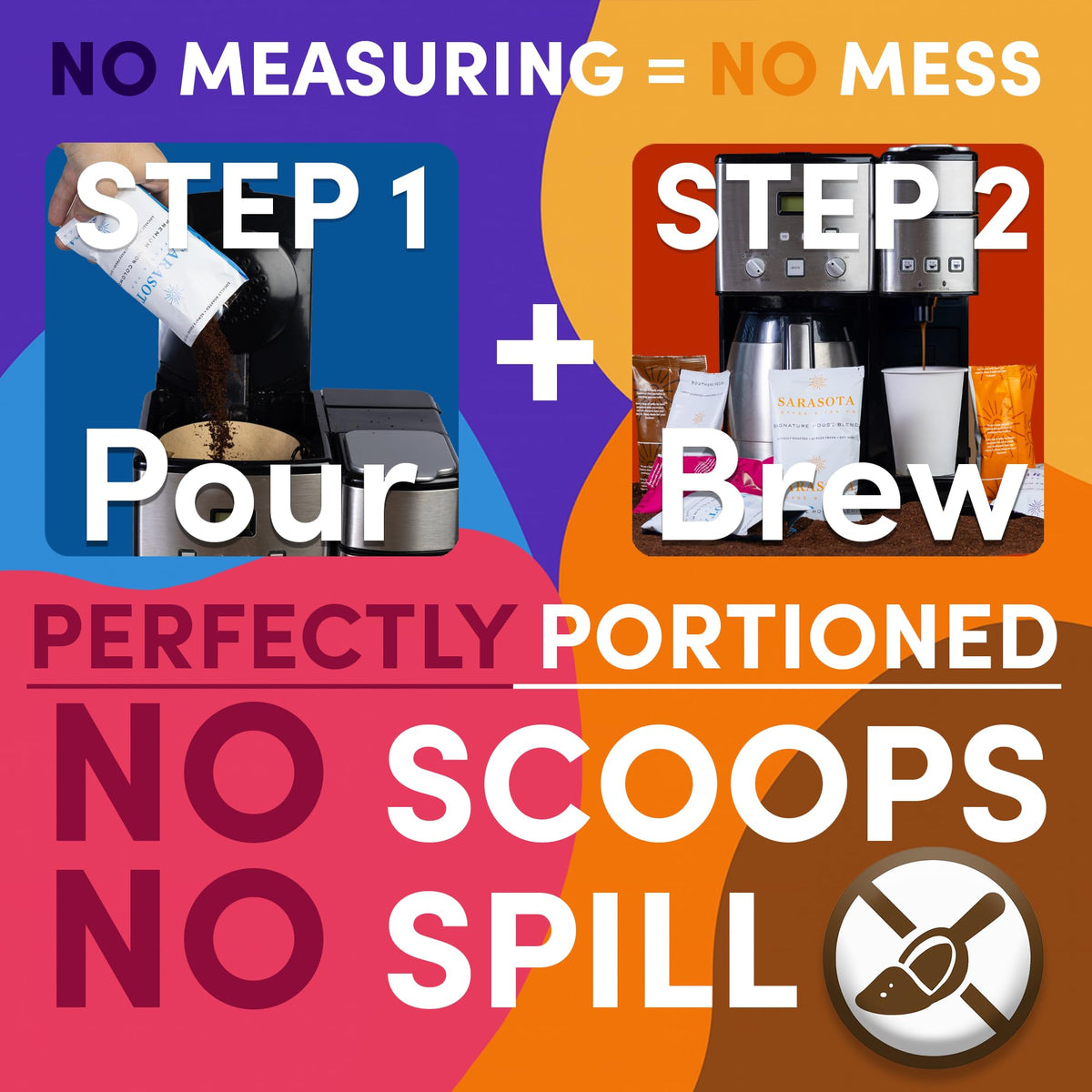 Sarasota Pre-measured 2oz packs stay fresh and mess-free for quick brewing