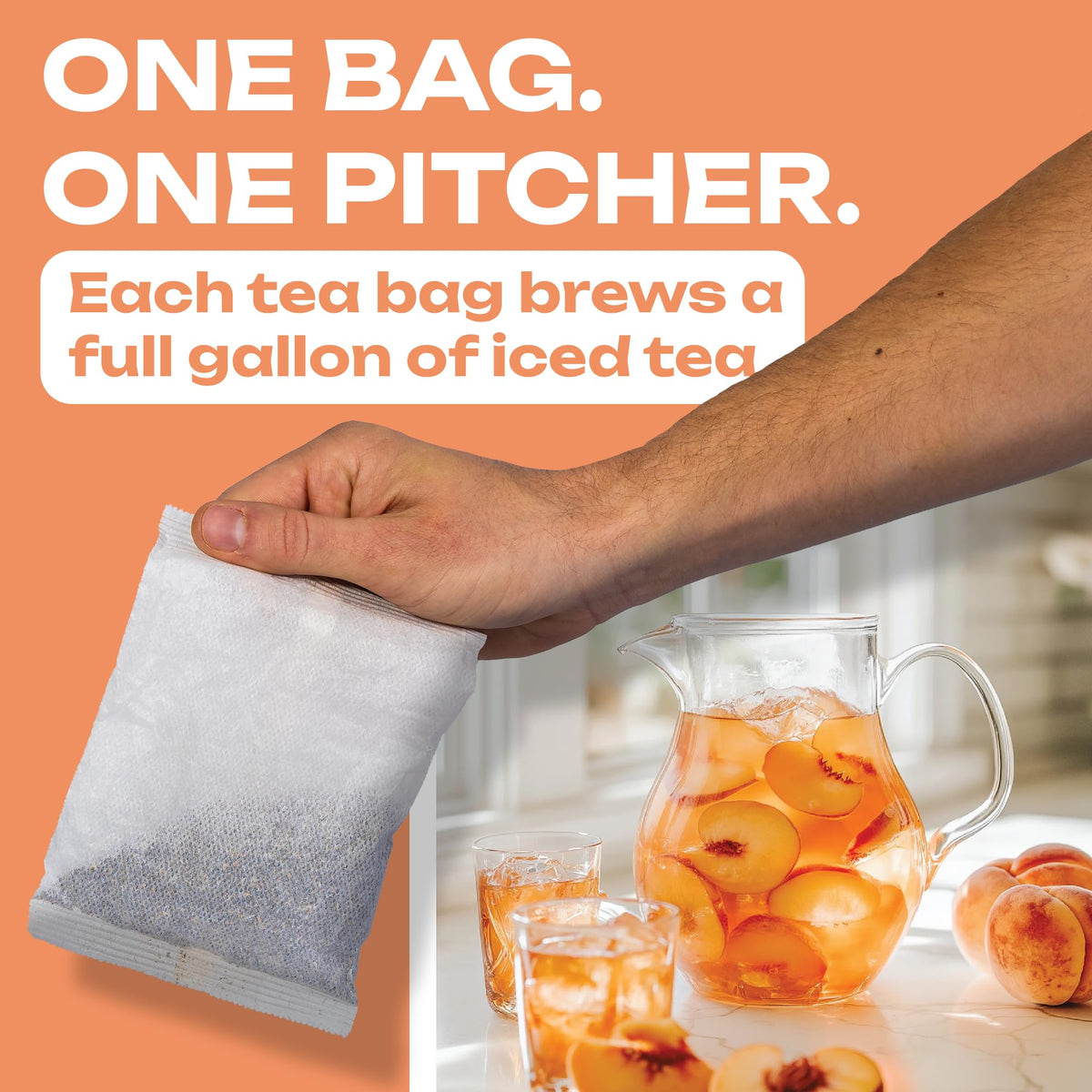 Sarasota peach tea bags deliver crisp flavor for refreshing iced beverage service