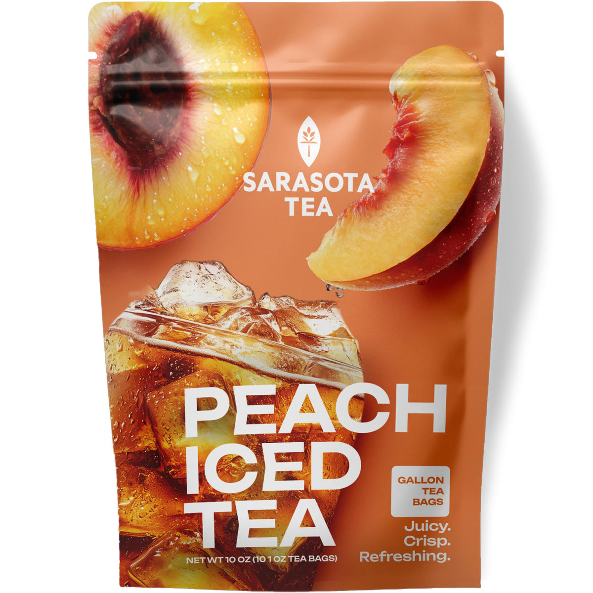Sarasota Coffee and Tea Co peach iced tea bags gallon pack for bulk brewing