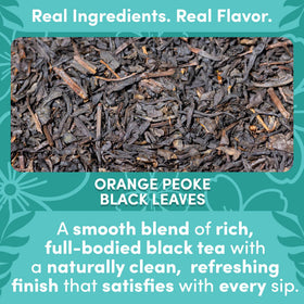 Premium black tea blend with natural orange pekoe flavors