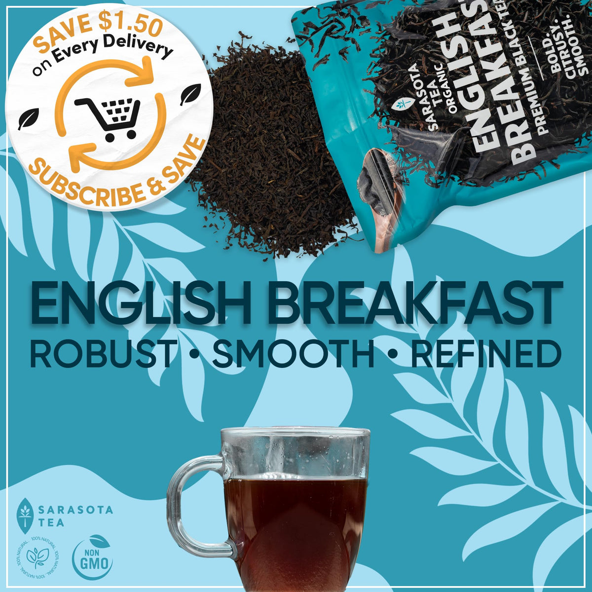 Sarasota whole-leaf tea for bulk use and rich taste