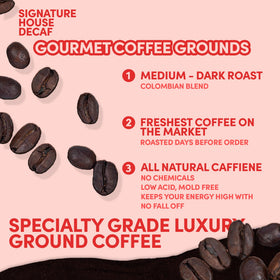 Sarasota Decaf Ground Coffee aroma steam rising invites a smooth low-acid cup