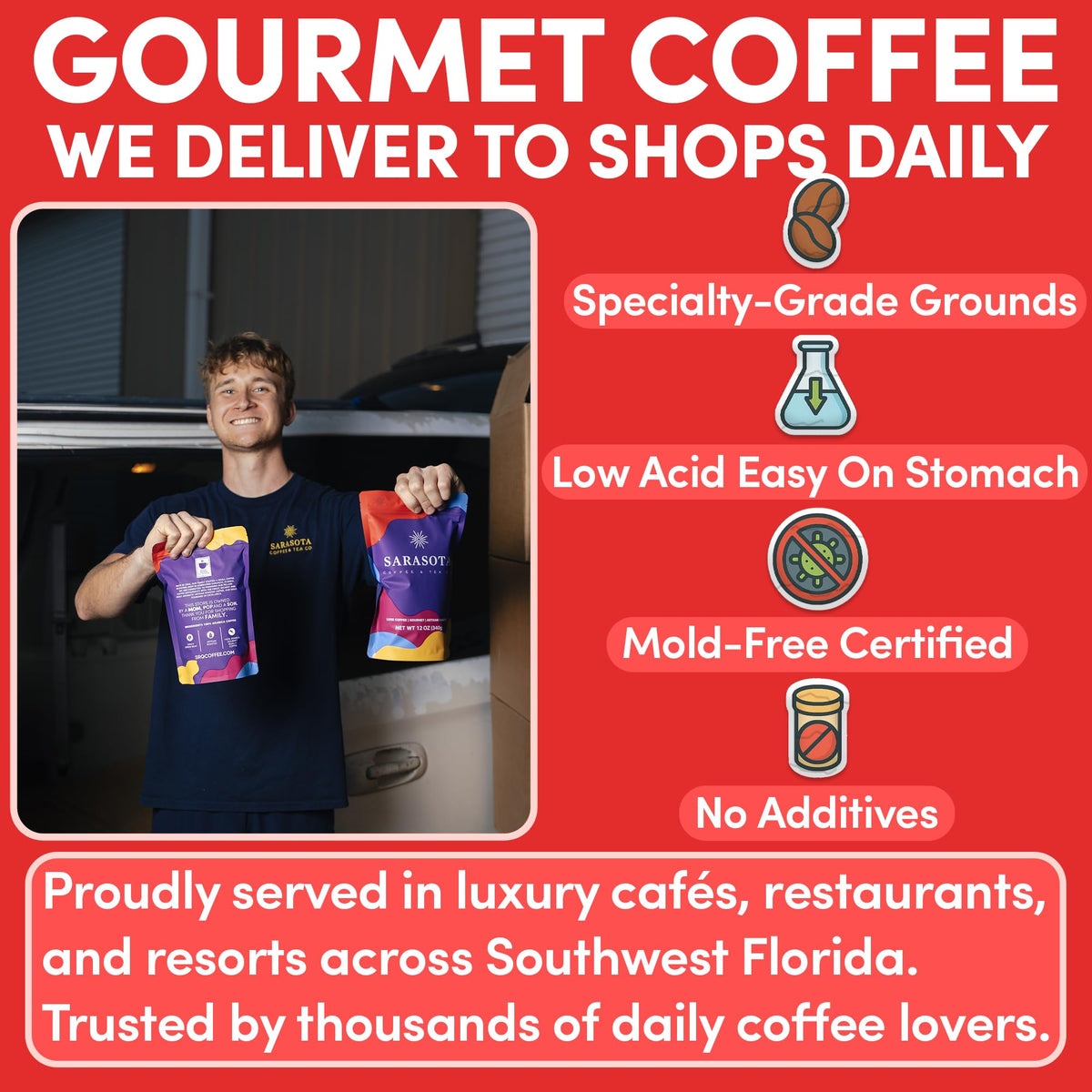 Sarasota Decaf Ground Coffee drip brew setup for easy at-home brewing
