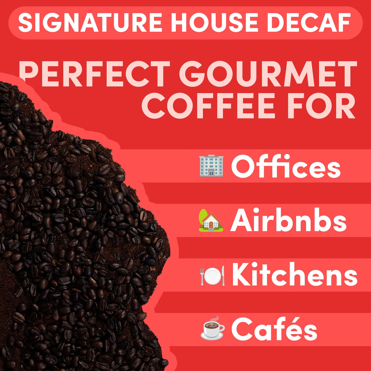 Sarasota Decaf Ground Coffee mold-free label assures quality and safety