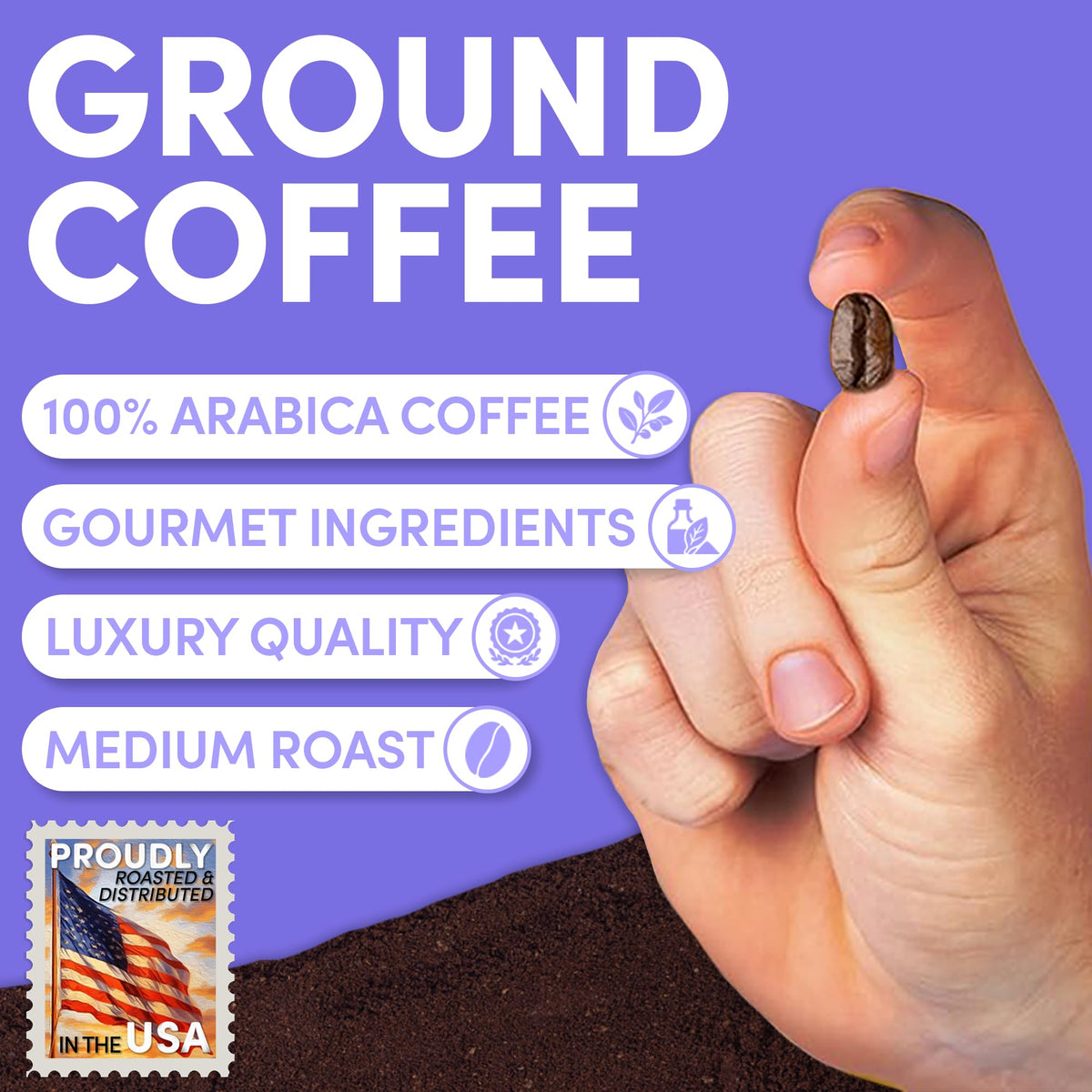 Sarasota Highlander Grogg coffee beans close-up highlights specialty-grade Arabica quality.