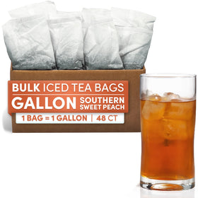 Sarasota peach iced tea bags close-up for quick southern brew