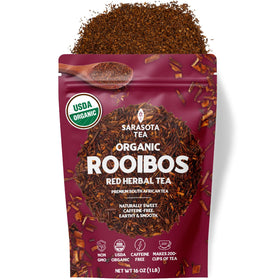 Sarasota Rooibos 1lb loose leaf packaging for bulk daily tea prep.