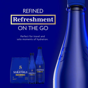 Saratoga Sparkling Water in a chilled glass with lively bubbles for a refreshing sip.